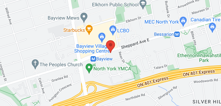 map of #511 -591 SHEPPARD AVE E